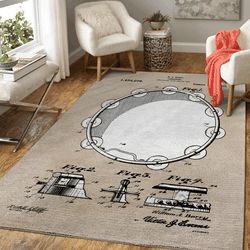 Patent Art Barry Tambourine 1922 Patent Music Art For Fans Area Rug Living Room Carpet Rug Regtangle Carpet Floor Decor Home Decor