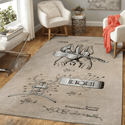 Patent Art Russell Guitar Best 1918 Patent Music Art For Fans Area Rug Living Room Carpet Rug Regtangle Carpet Floor Decor Home Decor