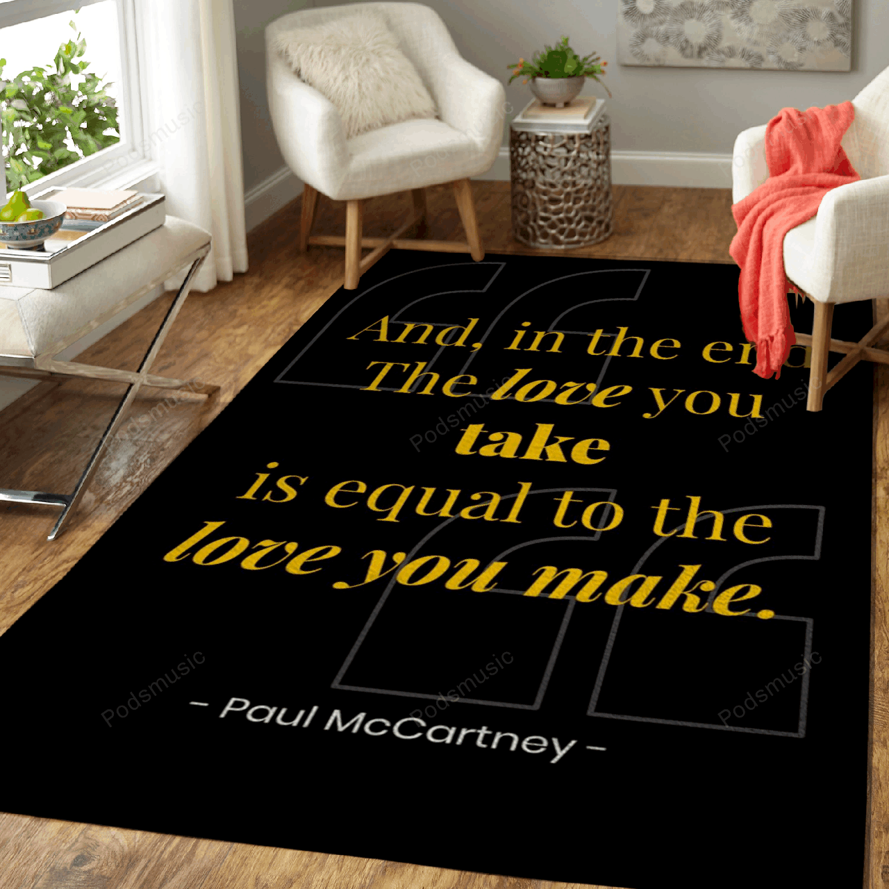 Paul Mccartney Music Quote Inspiring Quotes Art For Fans Area Rug Living Room Carpet Rug Regtangle Carpet Floor Decor Home Decor