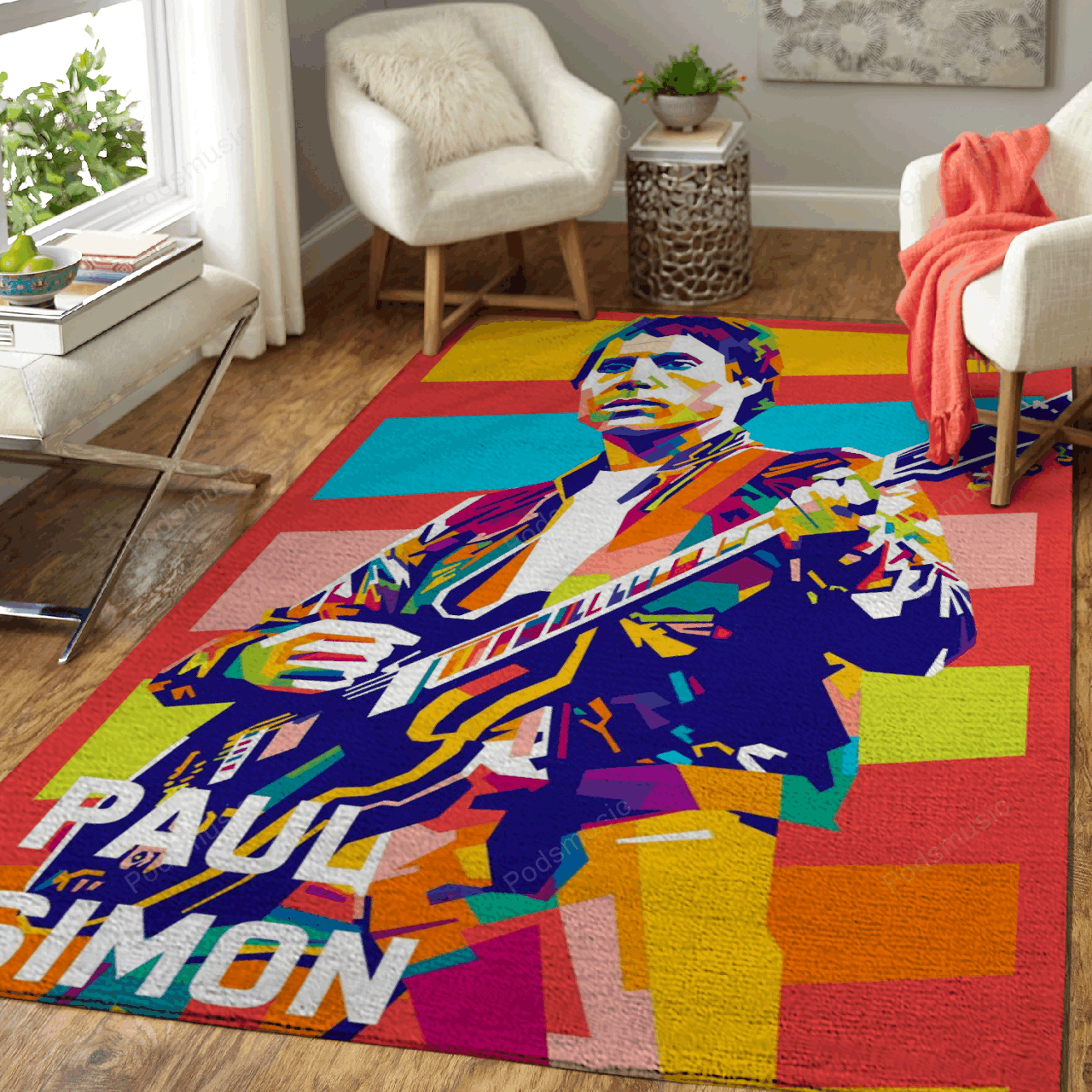 Paul Simon Guitarist Music Musician Pop Art Art For Fans Area Rug Living Room Carpet Rug Regtangle Carpet Floor Decor Home Decor