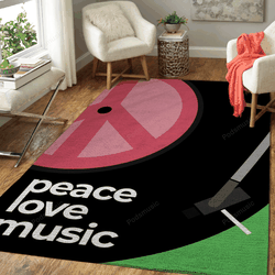 Peace Love Music Inspiration Quotes Words Art For Fans Area Rug Living Room Carpet Rug Regtangle Carpet Floor Decor Home Decor