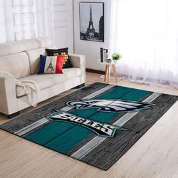 Philadelphia Eagles Nfl Football Living Room Wooden Style Rug Regtangle Carpet