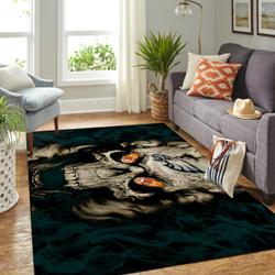 Nfl Skull Style Living Room Sports Rug Regtangle Carpet