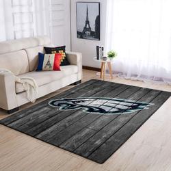 Philadelphia Eagles Nfl Grey Wooden Style Living Room Rug Regtangle Carpet