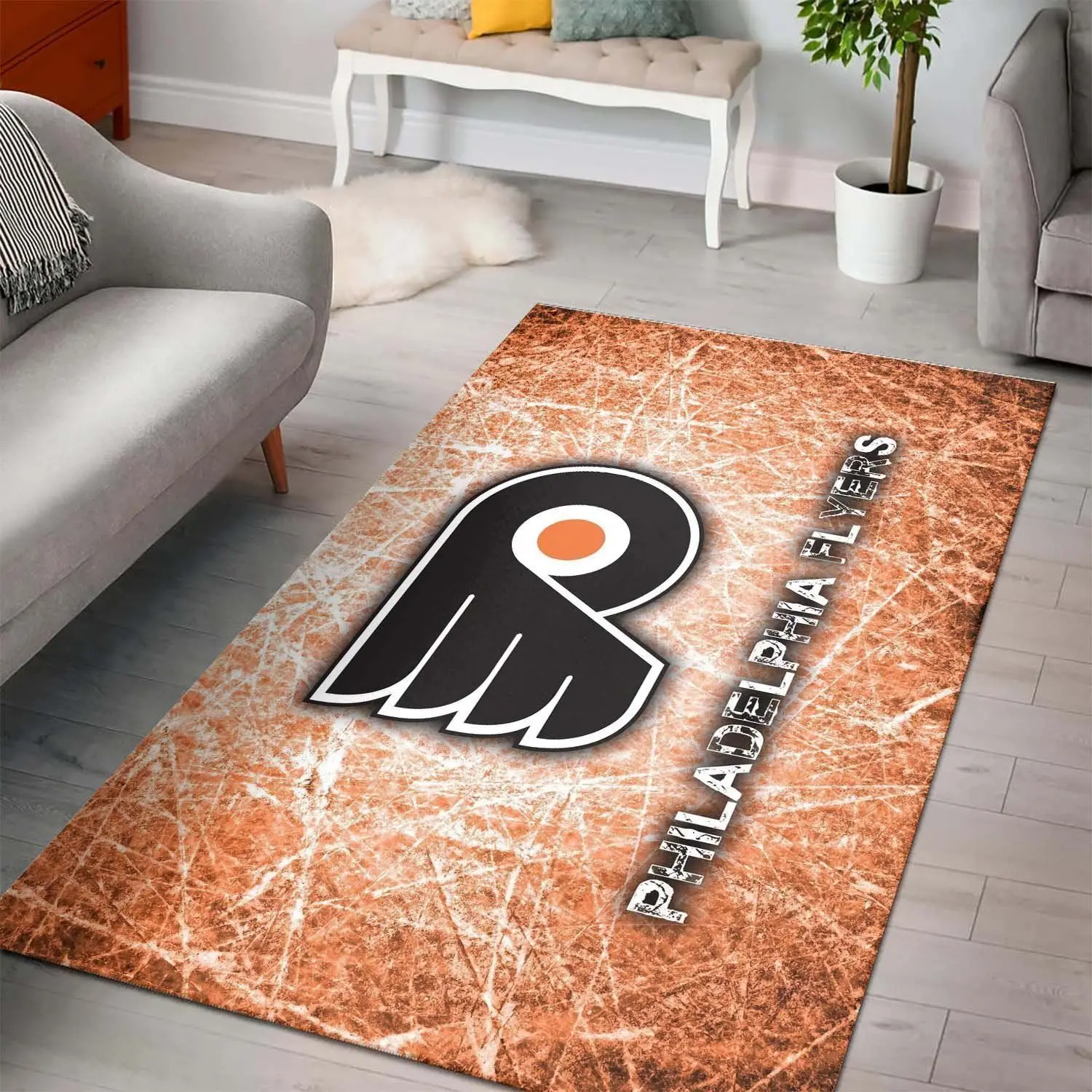 Philadelphia Flyers Area Rug Nhl Ice Hockey Living Room Regtangle Carpet V1376