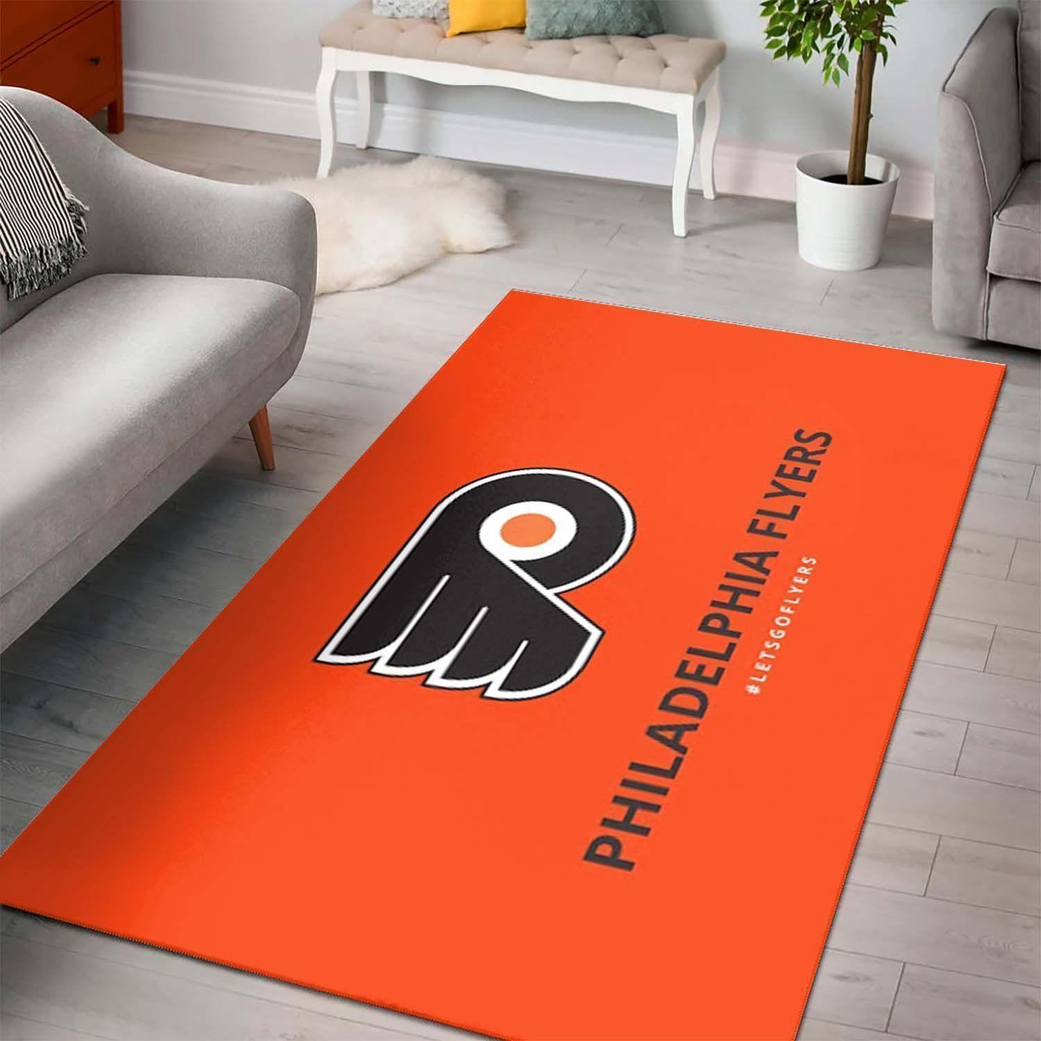 Philadelphia Flyers Area Rug Nhl Ice Hockey Living Room Regtangle Carpet V1377