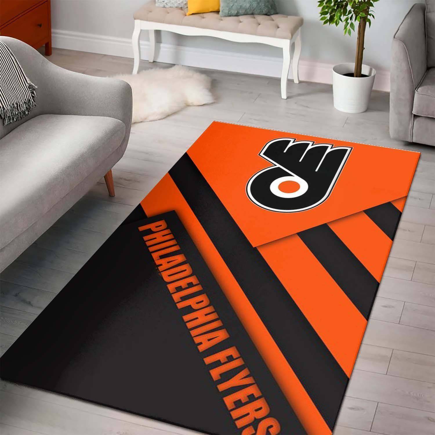 Philadelphia Flyers Area Rugs Nhl Hockey Living Room 27 Rug Regtangle Carpet