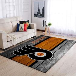 Philadelphia Flyers Nhl Team Logo Area Rugs Wooden Style Living Room Carpet Sports Rug Regtangle Carpet Floor Decor Home Decor