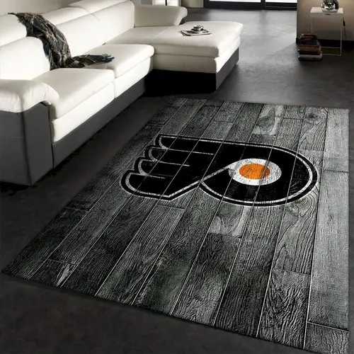 Philadelphia Flyers Nhl Team Logo Grey Wooden Style Nice Gift Home Dec