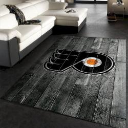 Philadelphia Flyers Nhl Team Logo Grey Wooden Style Nice Gift Home Dec