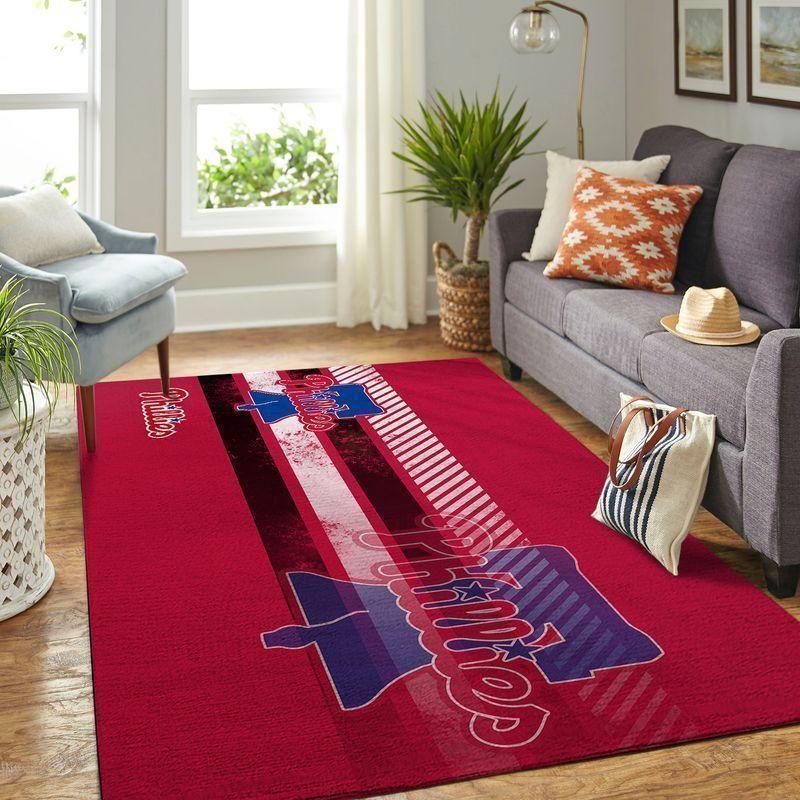 Philadelphia Phillies Area Rug Living Room Rug Home Decor Mlb Team Logo V1380