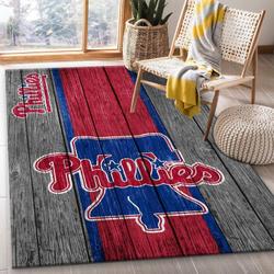Philadelphia Phillies Mlb Wooden Style Area Rug Living Room Rug Home Decor 1