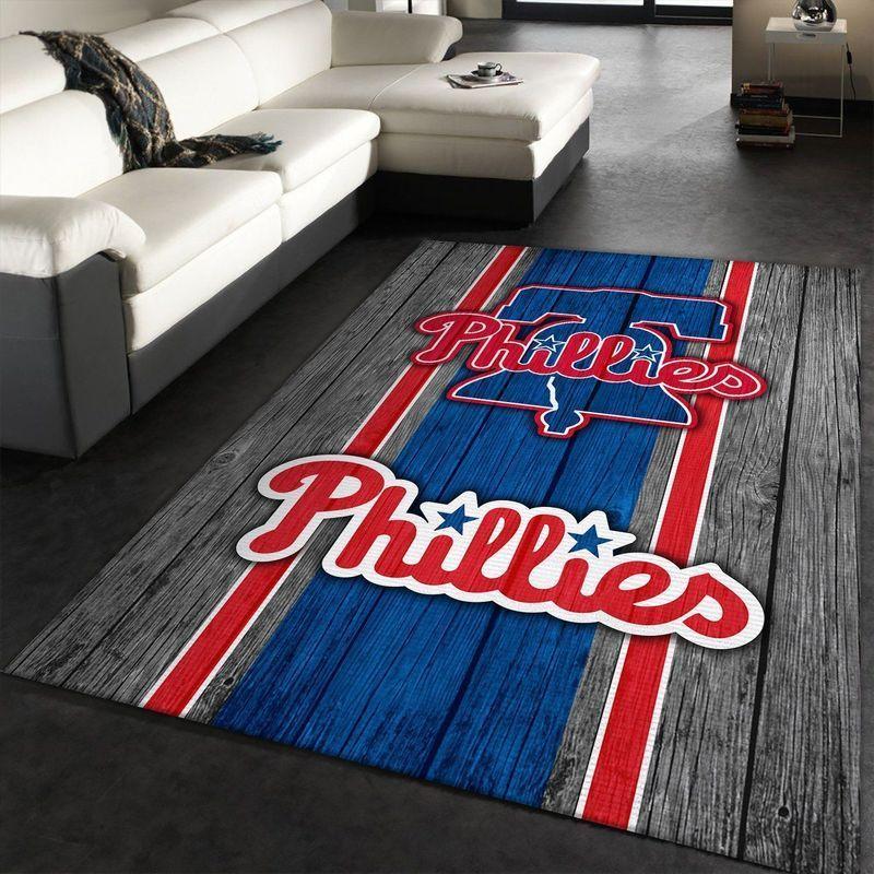 Philadelphia Phillies Mlb Wooden Style Area Rug Living Room Rug Home Decor 2