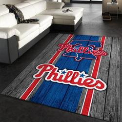 Philadelphia Phillies Mlb Wooden Style Area Rug Living Room Rug Home Decor 2