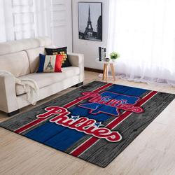 Philadelphia Phillies Mlb Wooden Style Area Rug Living Room Rug Home Decor