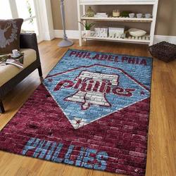 Philadelphia Phillies Mlb Brick Style Area Rug Living Room Rug Home Decor V5076