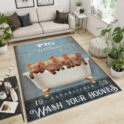 Pig Area Rug Living Room Rug Home Decor Home Decor Bedroom Living Room Decor