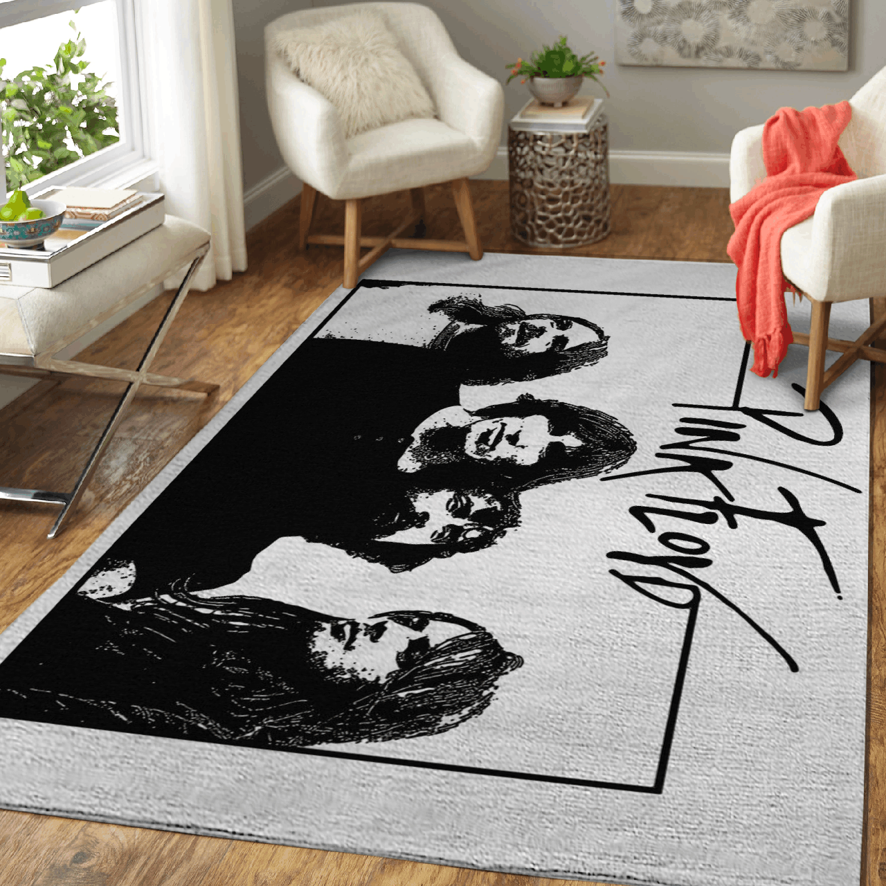 Pink Floyd Band On The Wall Painting For Fans Area Rug Area Rug Living Room Carpet Rug Regtangle Carpet Floor Decor Home Decor