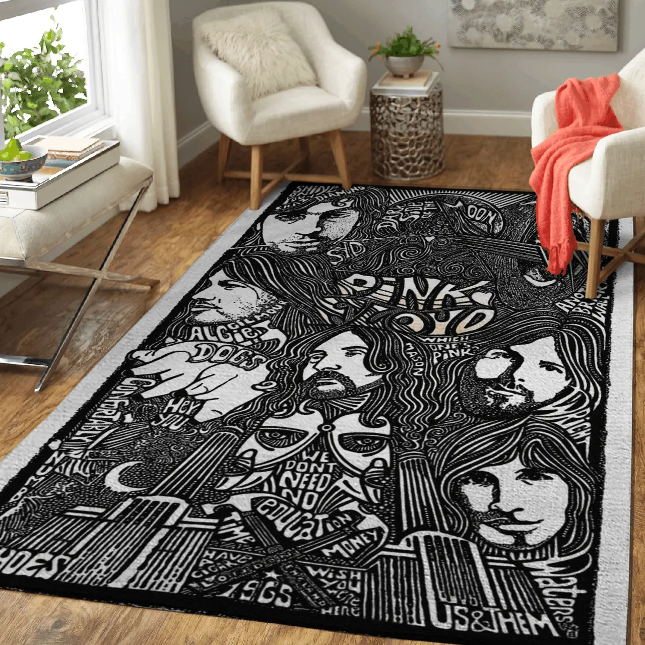 Pink Floyd Progressive Rock Band Paint Art Area Rug Area Rug Living Room Carpet Rug Regtangle Carpet Floor Decor Home Decor