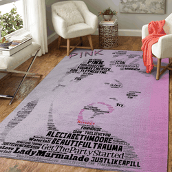 Pink Modern Music Icons Art For Fans Area Rug Living Room Carpet Rug Regtangle Carpet Floor Decor Home Decor
