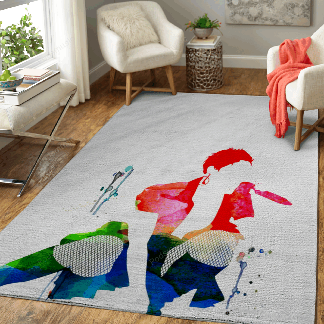 Pink Watercolor Music Legends Art For Fans Area Rug Living Room Carpet Rug Regtangle Carpet Floor Decor Home Decor