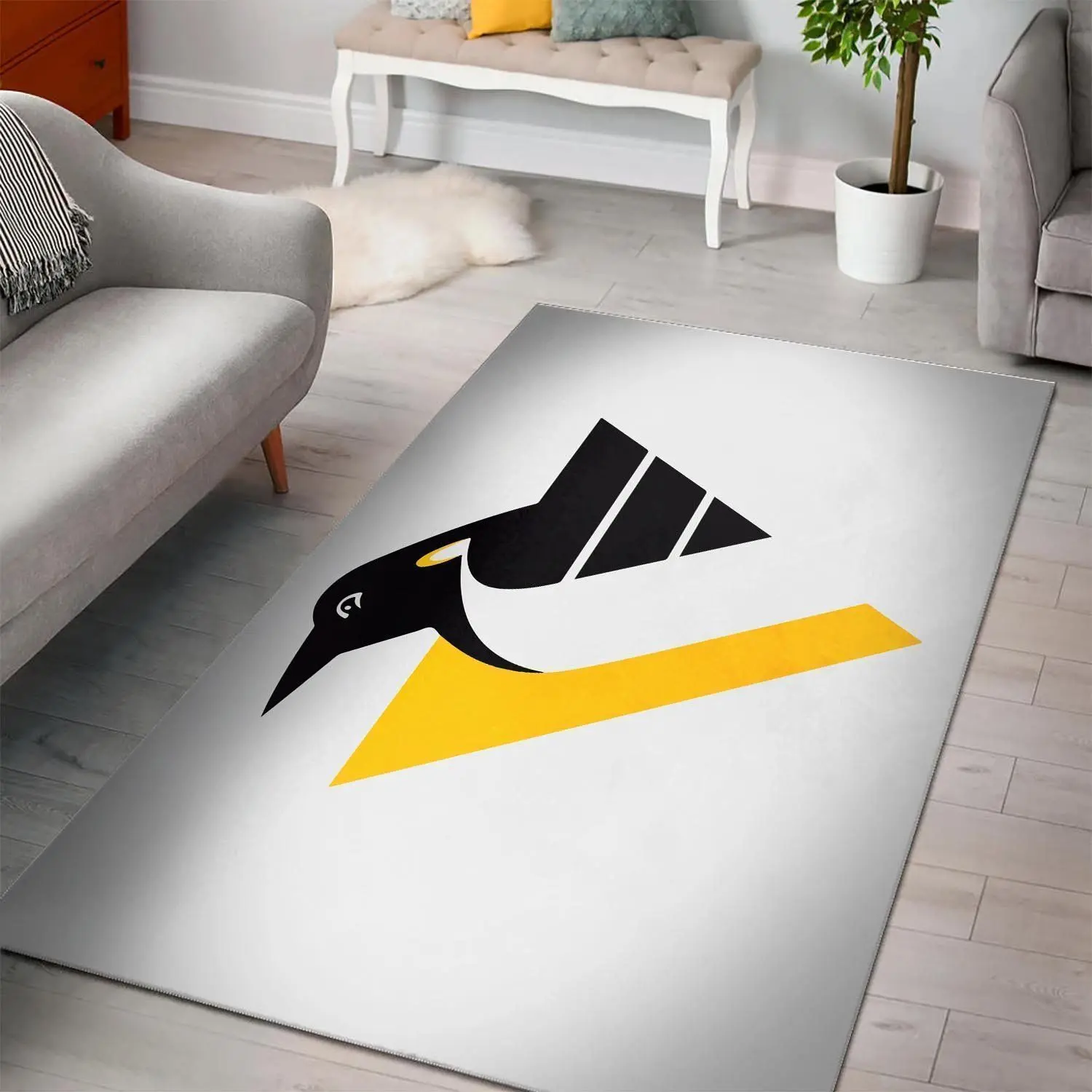 Pittsburgh Penguins Area Rugs Nhl Hockey Living Room Carpet 0
