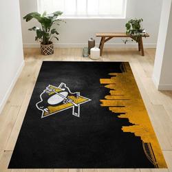 Nhl Repeat Pittsburgh Penguins Living Room Bed Room Rug Regtangle Carpet