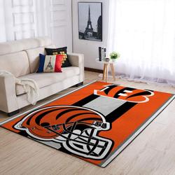 NFL Cincinnati Bengals Football Area Rug Rectangle Rug Living Room Home Decor