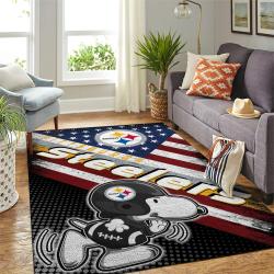 Pittsburgh Steelers Nfl Area Rugs American Flag & Snoopy Living Room Carpet