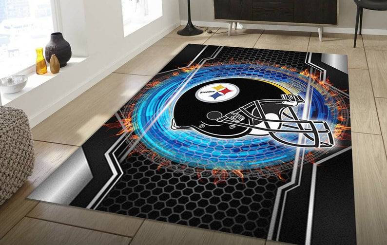 Pittsburgh Steelers Rug Football Nfl Area Rug Sport Art Home Living Decor
