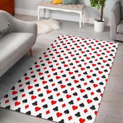 Playing Card Poker Casino Pattern Print Area Rug Living Room Rug Home Decor