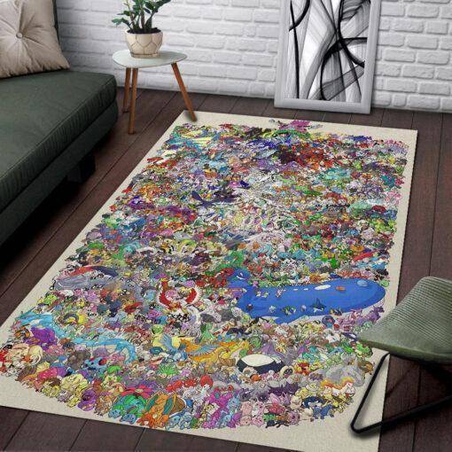 Pokemon Area Rug Gaming Rug Regtangle Carpet Floor Decor Home Decor