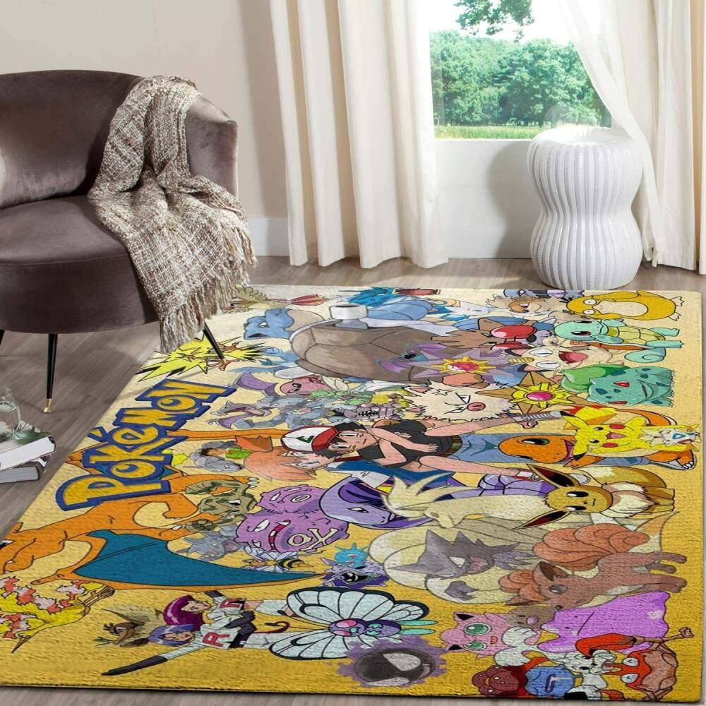 Pokemon Family Anime Movies Area Rugs Living Room Carpet Christmas Gift Rug Regtangle Carpet Floor Decor Home Decor V11089
