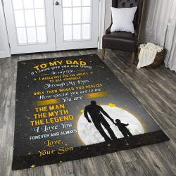 To My Dad Quote Area Rug Living Room Rug Home Decors Living Room Carpet Christmas Gift Floor Decor Rcdd81F34889