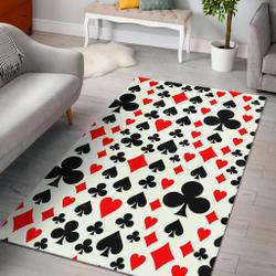 Poker Casino Playing Card Pattern Print Area Rug Living Room Rug Home Decor