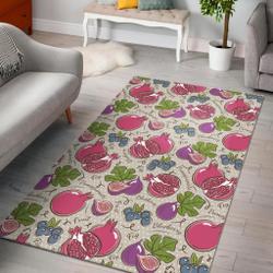 Pomegranate Fruit Pattern Print Area Rug Living Room Rug Home Decor