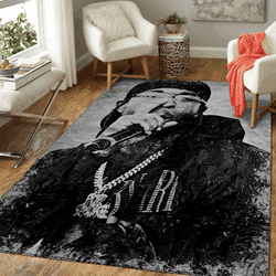 Pop Smoke Music Monochrome Art For Fans Area Rug Living Room Carpet Rug Regtangle Carpet Floor Decor Home Decor