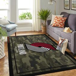 Portland Trailblazers Nba Area Rugs Camo Style Living Room Carpet Team Logo Home Rug Regtangle Carpet Floor Decor Home Decor