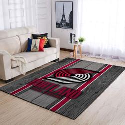Portland Trailblazers Nba Team Logo Area Rugs Wooden Style Living Room Carpet Sports Rug Regtangle Carpet Floor Decor Home Decor