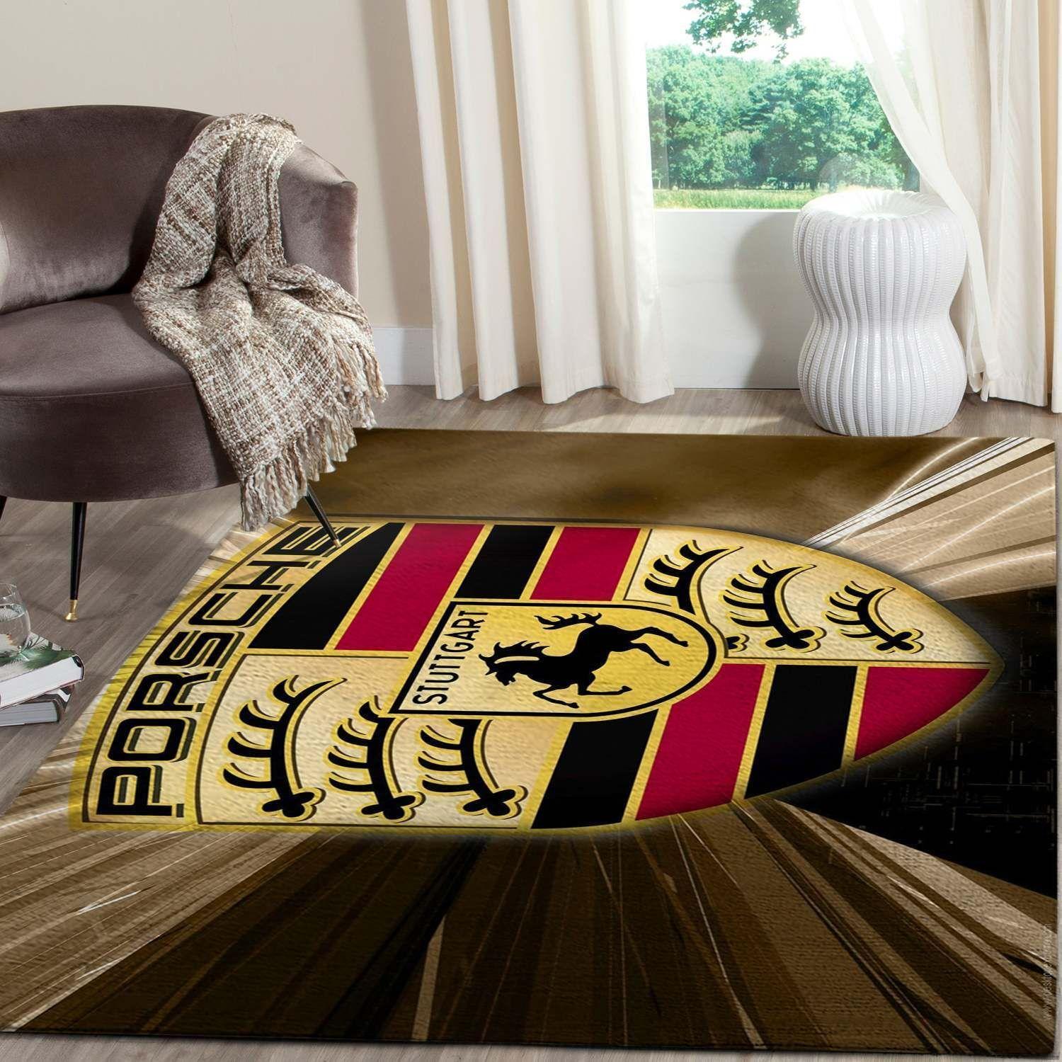 Posche Logo Supercars Area Rugs Living Room Carpet Fn131202 Rug Regtangle Carpet Floor Decor Home Decor