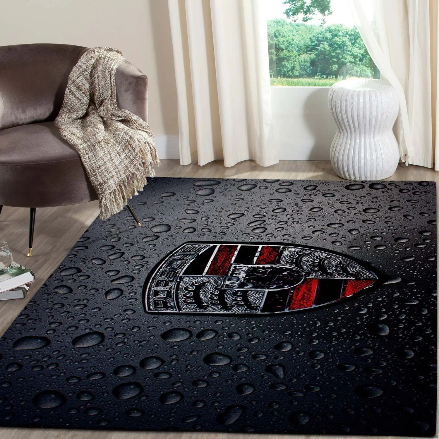 Posche Logo Supercars Area Rugs Living Room Carpet Fn131210 Rug Regtangle Carpet Floor Decor Home Decor