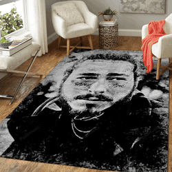 Post Malone Art Music Monochrome Art For Fans Area Rug Living Room Carpet Rug Regtangle Carpet Floor Decor Home Decor