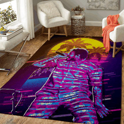 Post Malone Artwork Music Synthwave 80S Art For Fans Area Rug Living Room Carpet Rug Regtangle Carpet Floor Decor Home Decor