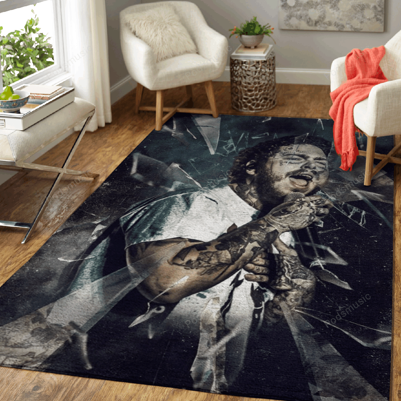 Post Malone Rap Music Art For Fans Area Rug Living Room Carpet Rug Regtangle Carpet Floor Decor Home Decor