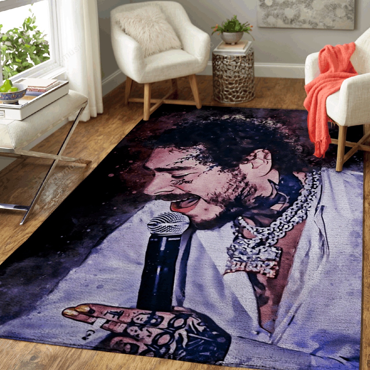 Post Malone Rapper Music World Art For Fans Area Rug Living Room Carpet Rug Regtangle Carpet Floor Decor Home Decor