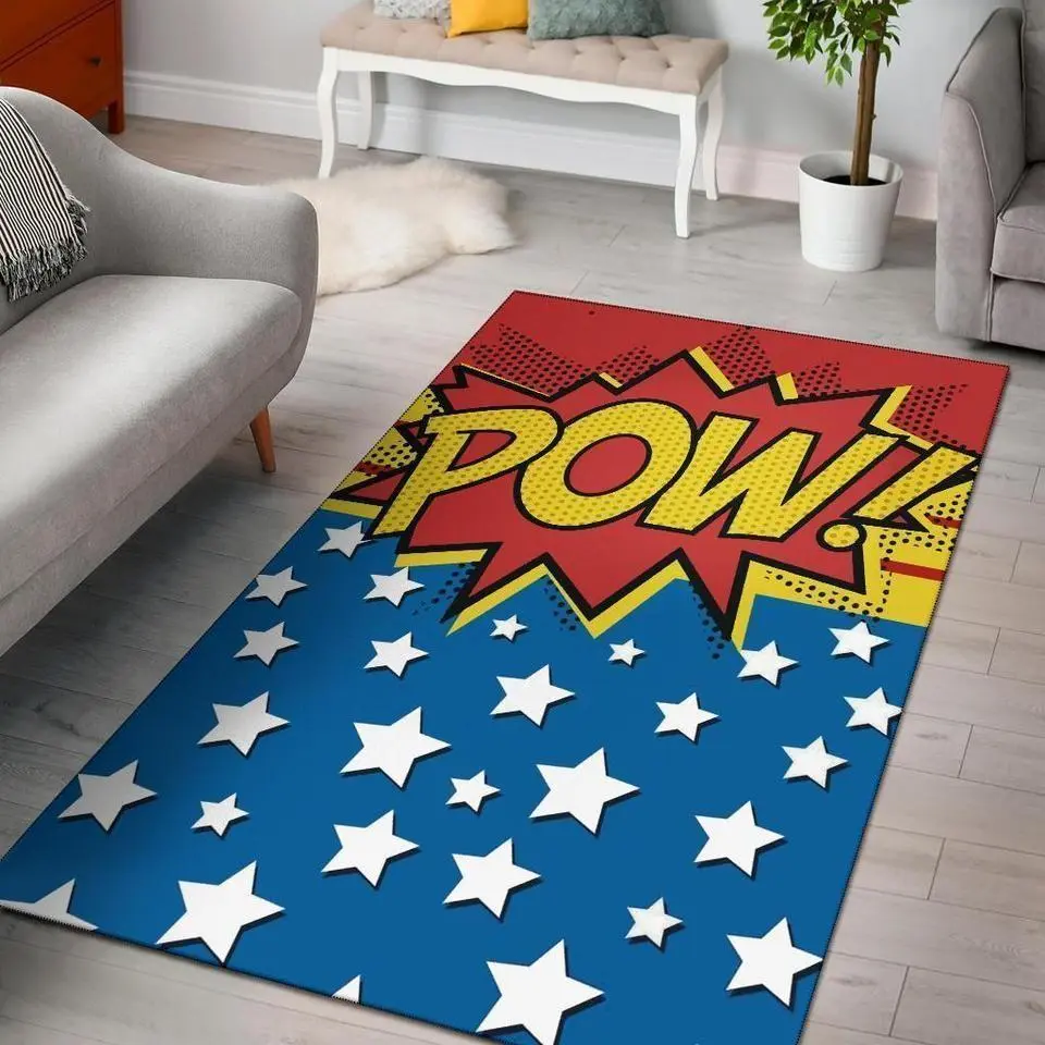 Pow Comics Cartoon Area Rugs Bedroom Living Room Carpet Home Rug Regtangle Carpet Floor Decor Home Decor