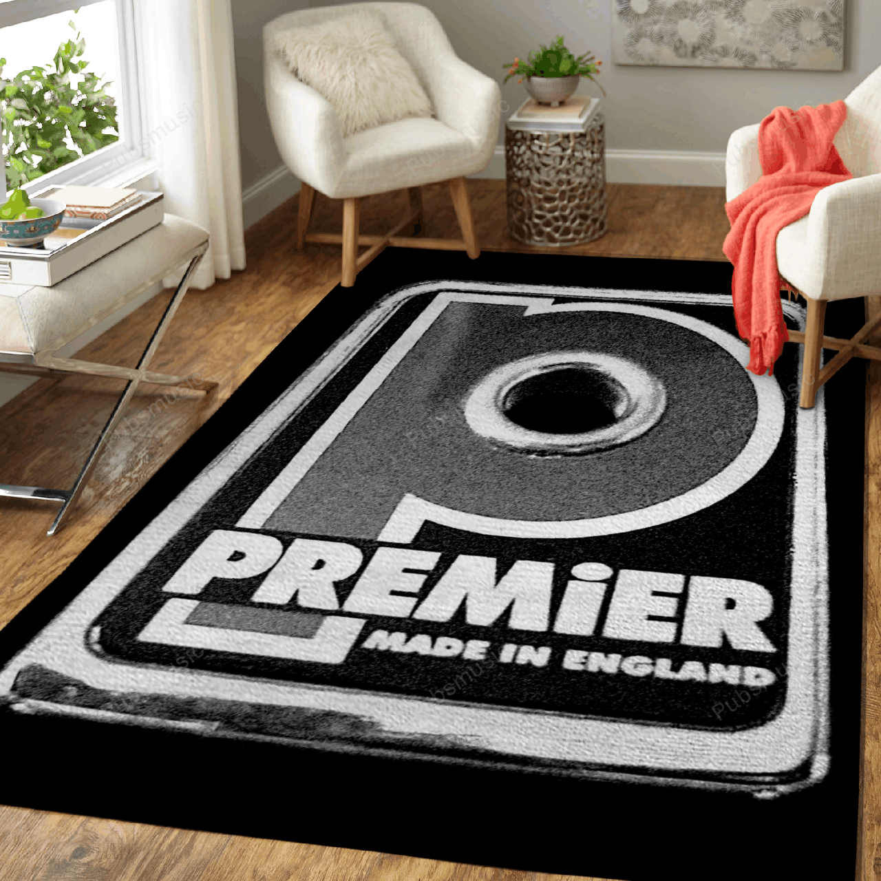 Premier Drum Badge Drums Music Art For Fans Area Rug Living Room Carpet Rug Regtangle Carpet Floor Decor Home Decor