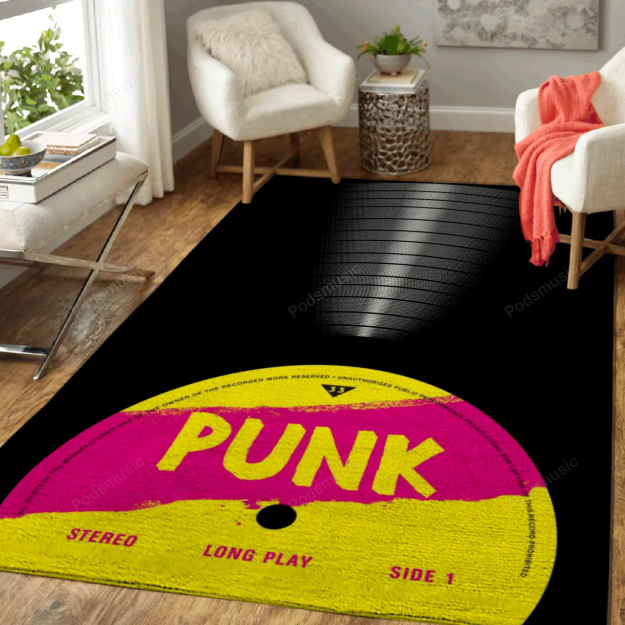 Punk Vinyl Music Art For Fans Area Rug Living Room Carpet Rug Regtangle Carpet Floor Decor Home Decor
