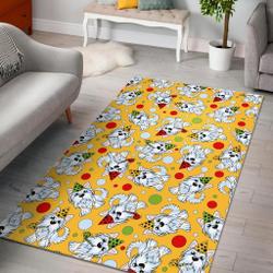 Puppy Yorkshire Terrier Dog Print Pattern Area Rug Living Room Rug Home Decor