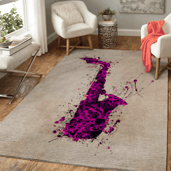 Purple Saxophone Music Art For Fans Area Rug Living Room Carpet Rug Regtangle Carpet Floor Decor Home Decor